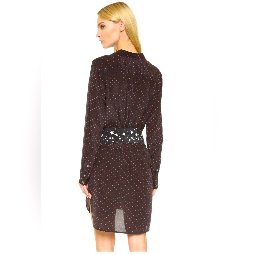 Equipment Kate Moss 100% Silk Shirt Dress, Black With Red Polka Dots, Size XS - Picture 2 of 16